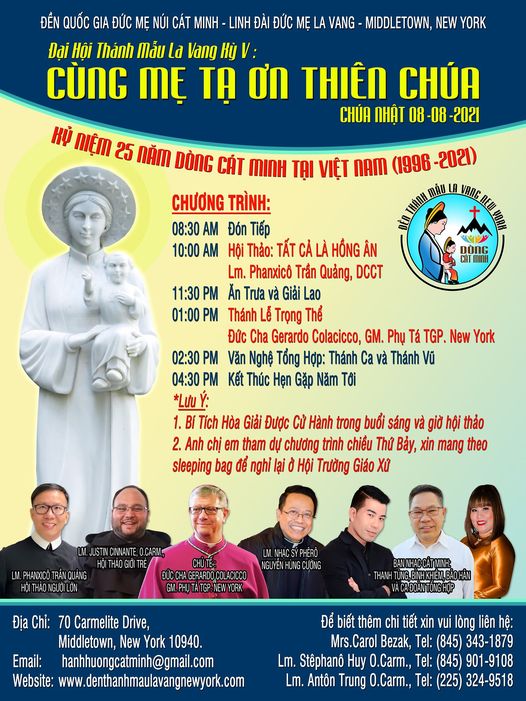 Thư mời Đại Hội Thánh Mẫu La Vang kỳ V tại New York